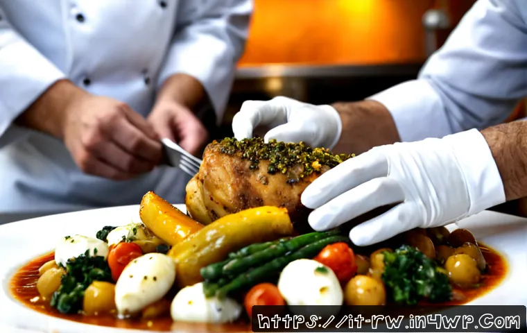 Home 6 전통 조미료를 활용한 요리 대회 - Photorealistic Italian cooking competition in a bright rustic kitchen, a confident home chef plating...